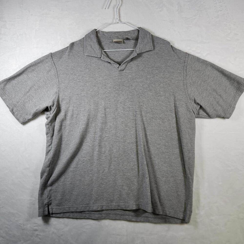 Vintage Fieldmaster‎ Short Sleeve Polo Shirt Johnny Collar Gray Size XL Cotton